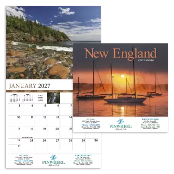 New England Appointment Wall Calendar - Stapled